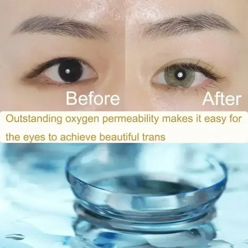 Buttermilk contact lenses Before and after wearing