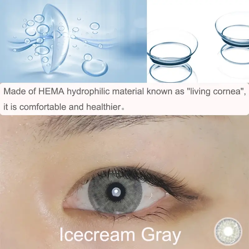 Icecream Gray contact lenses Real shot