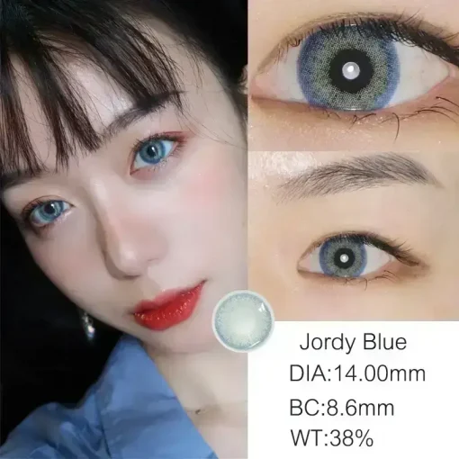Jordy blue color contact lenses characteristic