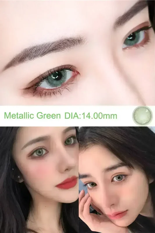 Metallic Green contact lenses Real shot