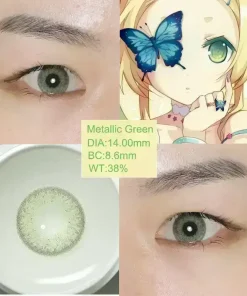 Metallic Green contact lenses color show