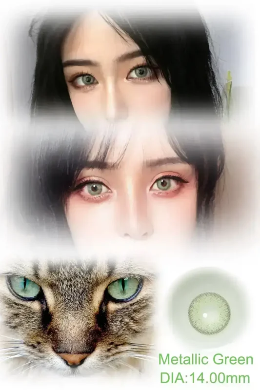 Metallic Green contact lenses detail