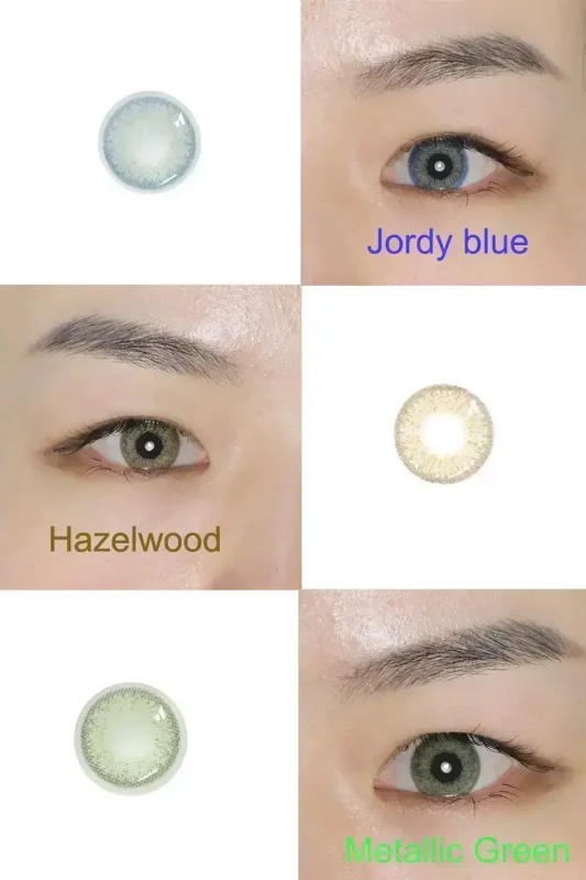 Metallic Green contact lenses wearing detail