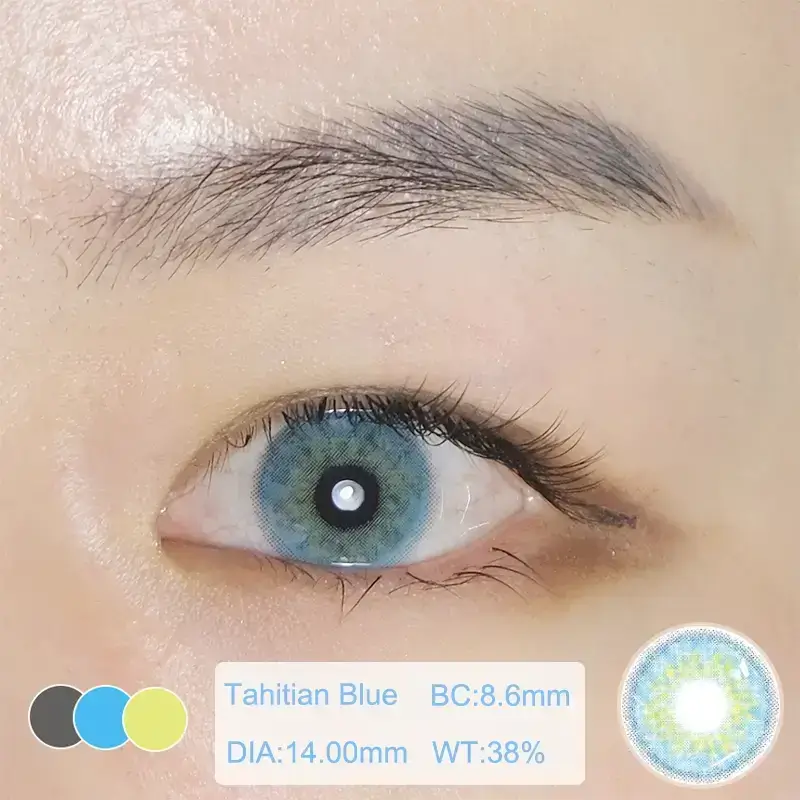Tahitian Blue contact lenses color show