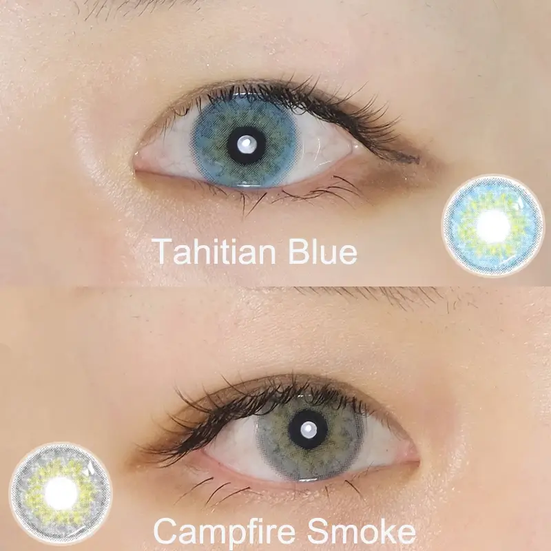 Tahitian Blue contact lenses wearing detail