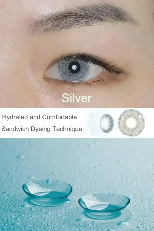 silver color contact lenses Wearing effects
