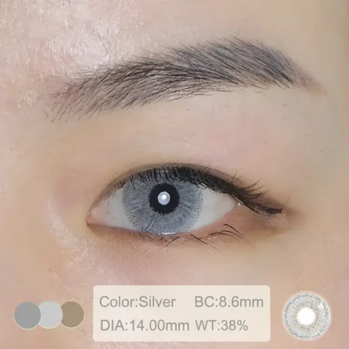 silver color contact lenses color show