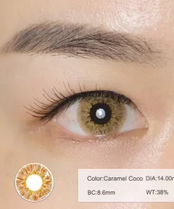 caramel brown contact lenses color detail