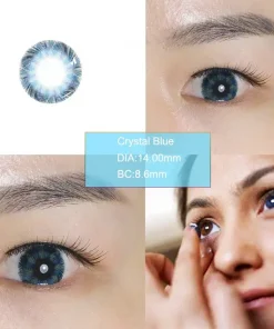 crystal blue contact lenses Wearing effect