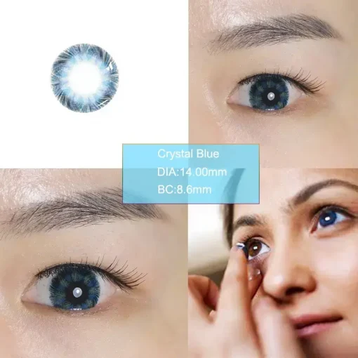 crystal blue contact lenses Wearing effect