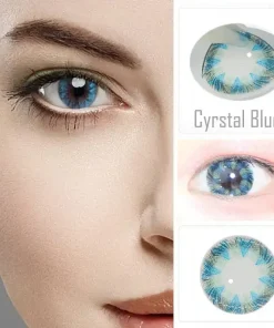 crystal blue contact lenses color show