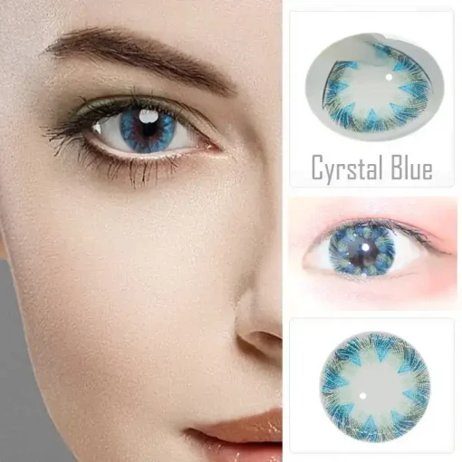 crystal blue contact lenses color show