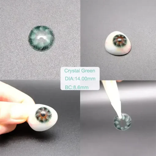 crystal green contact lenses show details