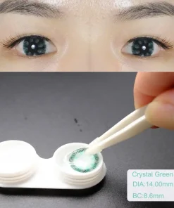 crystal green contact lenses wearing detils