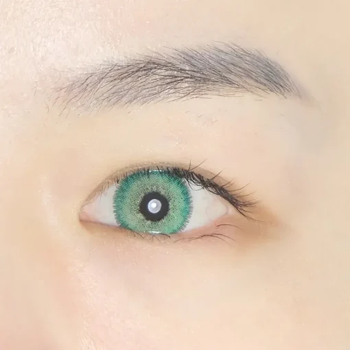 jade color contact lenses close view