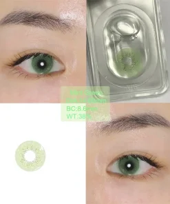 mint green colored contacts color show