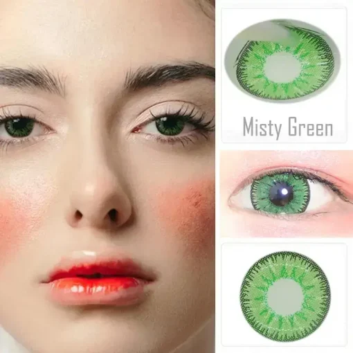 misty green contact lenses color show
