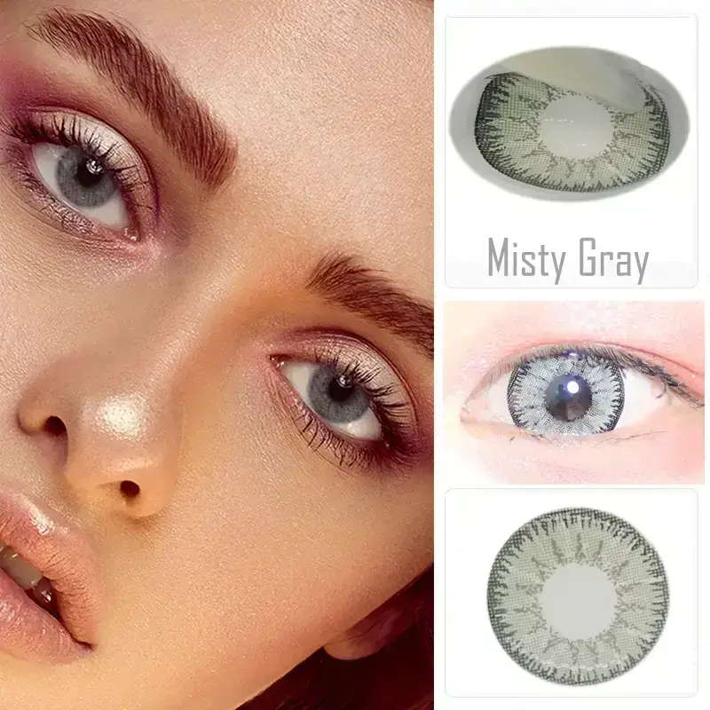 misty grey contact lenses color show