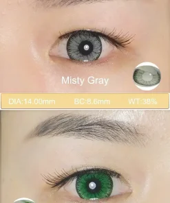 misty grey contact lenses wearing