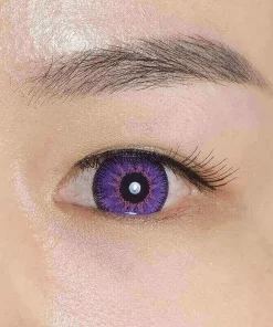 violet eye contact lenses close view