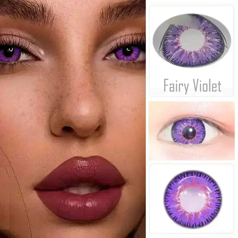 violet eye contact lenses color show