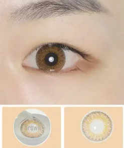 3 tone brown contact lenses color show