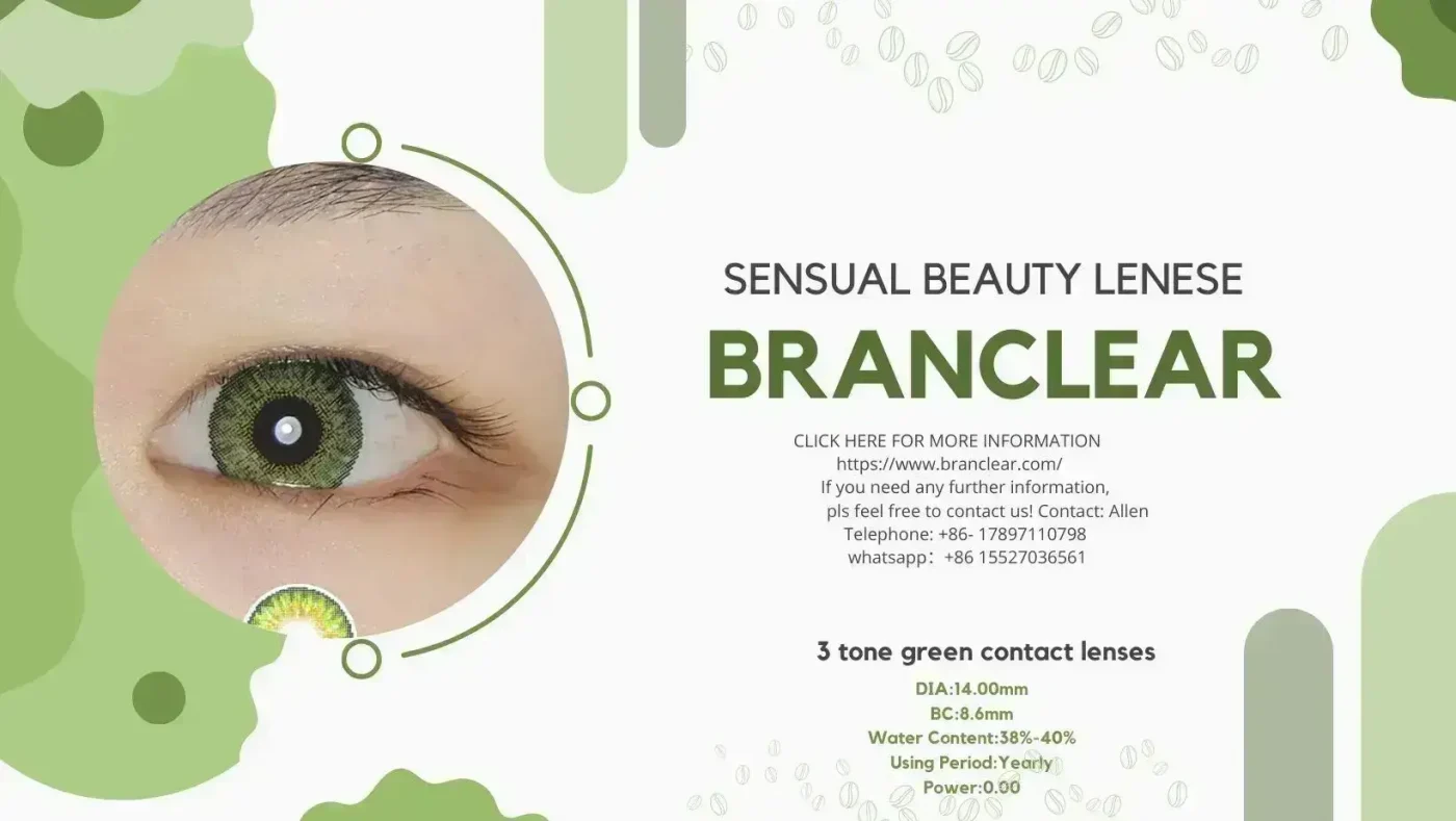 3 tone green contact lenses color poster