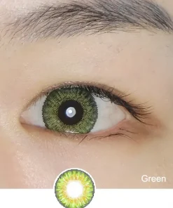 3 tone green contact lenses color show