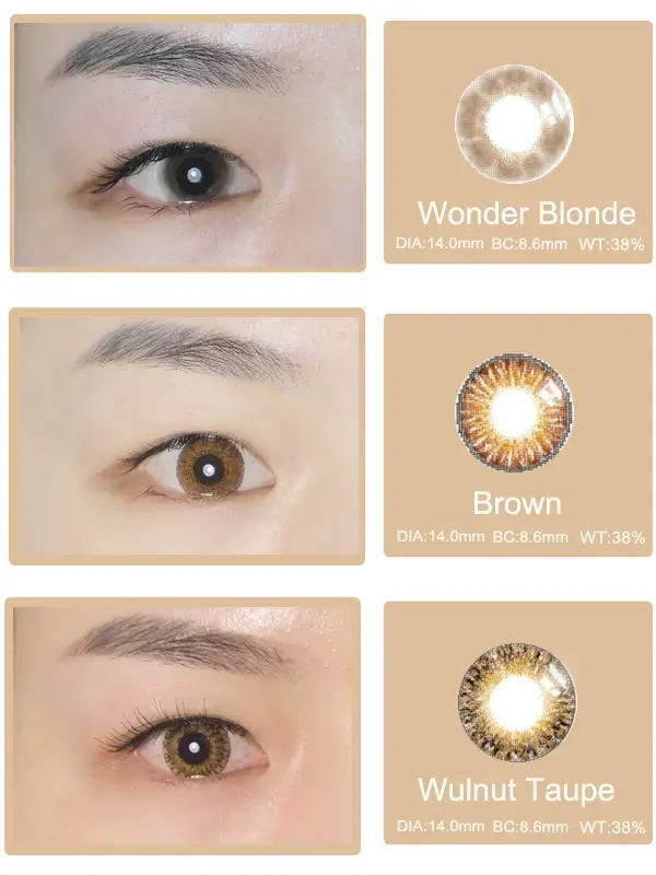 Branclear 3 Tone Colored Soft brown Contact Lenses