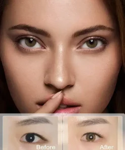 Wulnut Taupe contact Lense Before and after wearing
