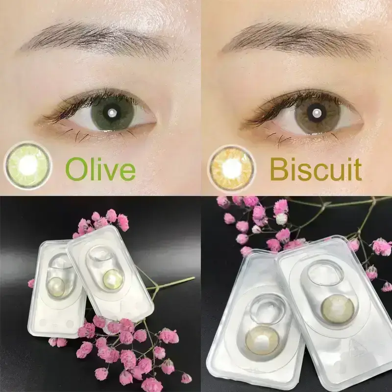 Biscuit Contact Lenses wearing detail