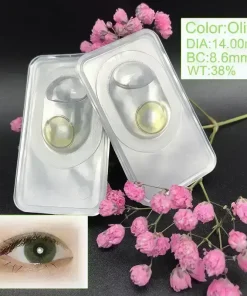 Olive green colored contact lenses Real shot