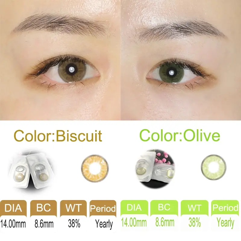 Olive green colored contact lenses specifications