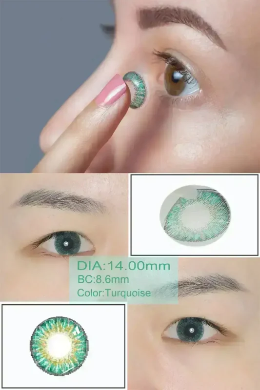 turquoise colored contacts Wear