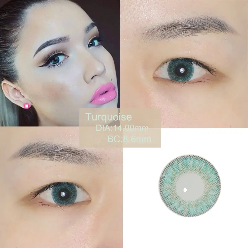 turquoise colored contacts color show