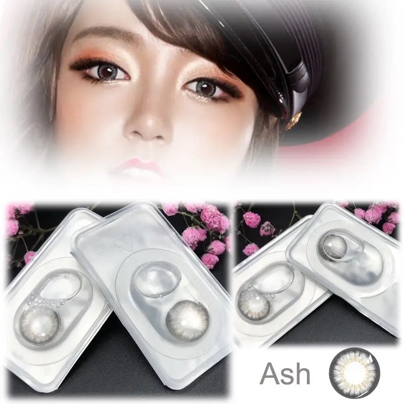 Ash grey contact lens Image show