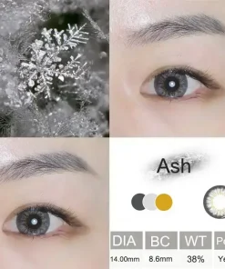 Ash grey contact lens color show