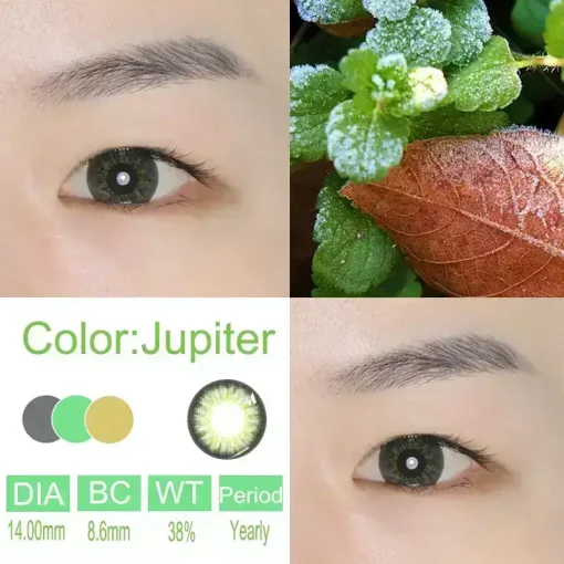 Jupiter green contact lenses color show