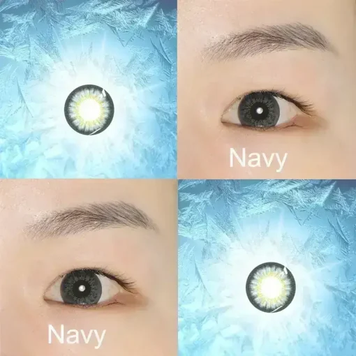 Navy blue contact lenses color show
