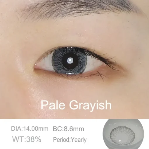 Pale Grayish colored contact lenses show detail