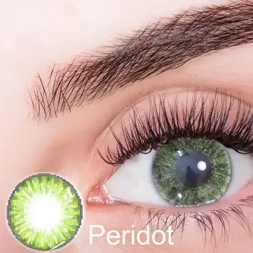 Peridot green contact lenses characteristic