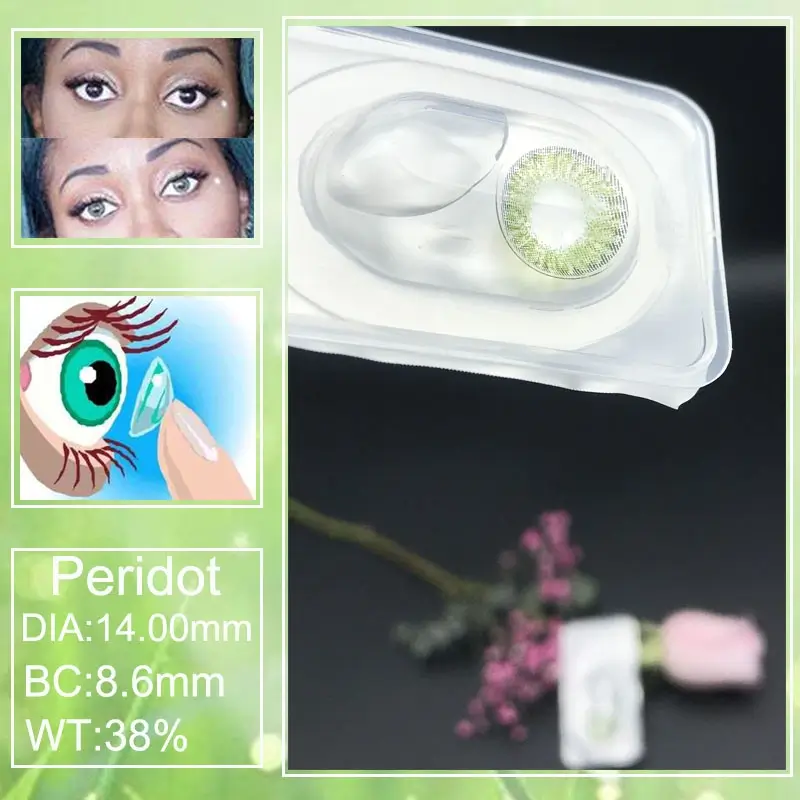 Peridot green contact lenses specifications
