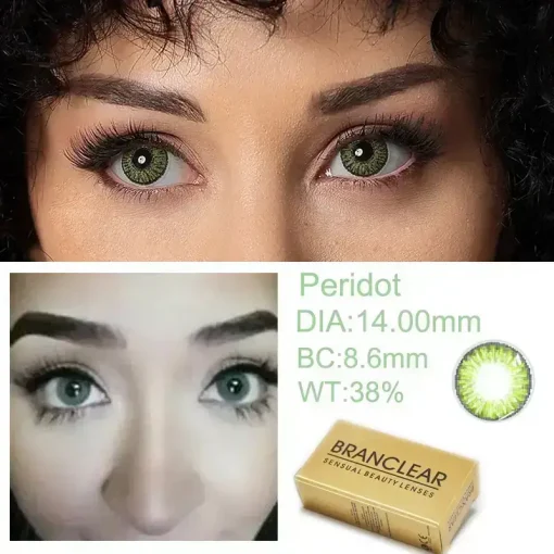 Peridot green contact lenses use yearly