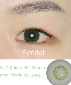Peridot green contact lenses use yearly show detail