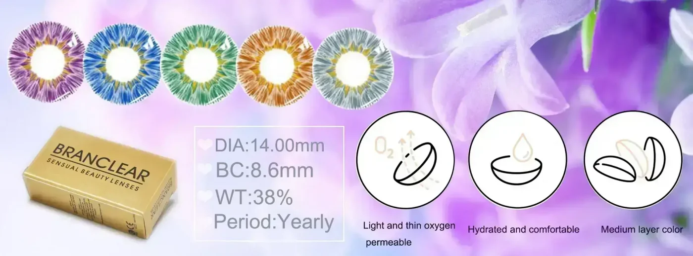 Yolonda violet contact lenses Detail features