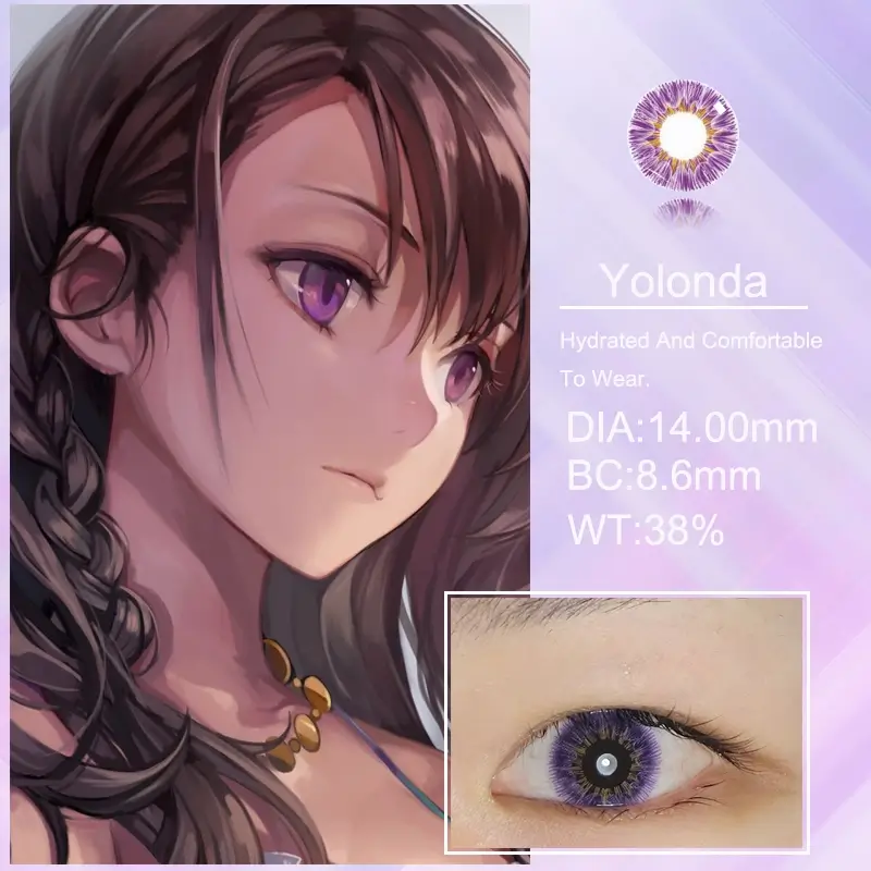 Yolonda violet contact lenses show detail