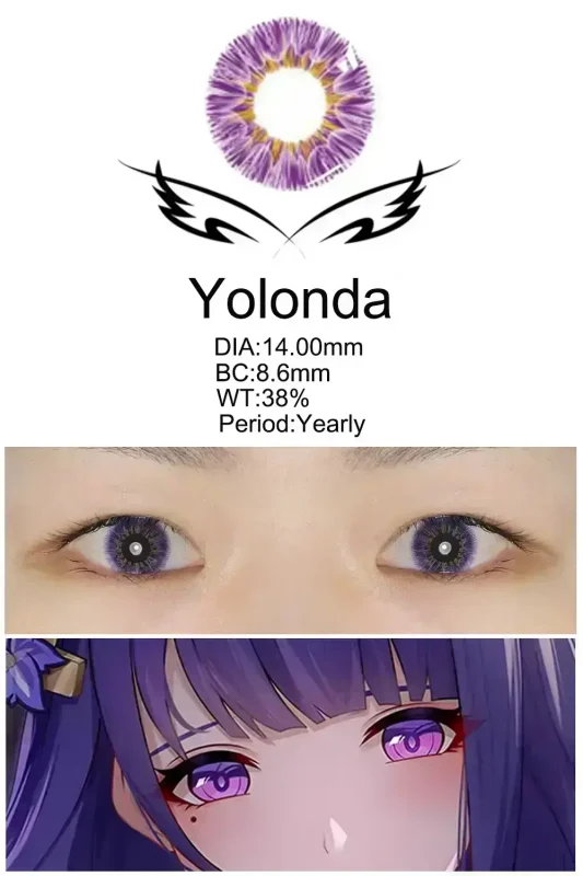 Yolonda violet contact lenses specifications