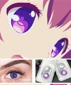 wearing violet contact lenses for the first time